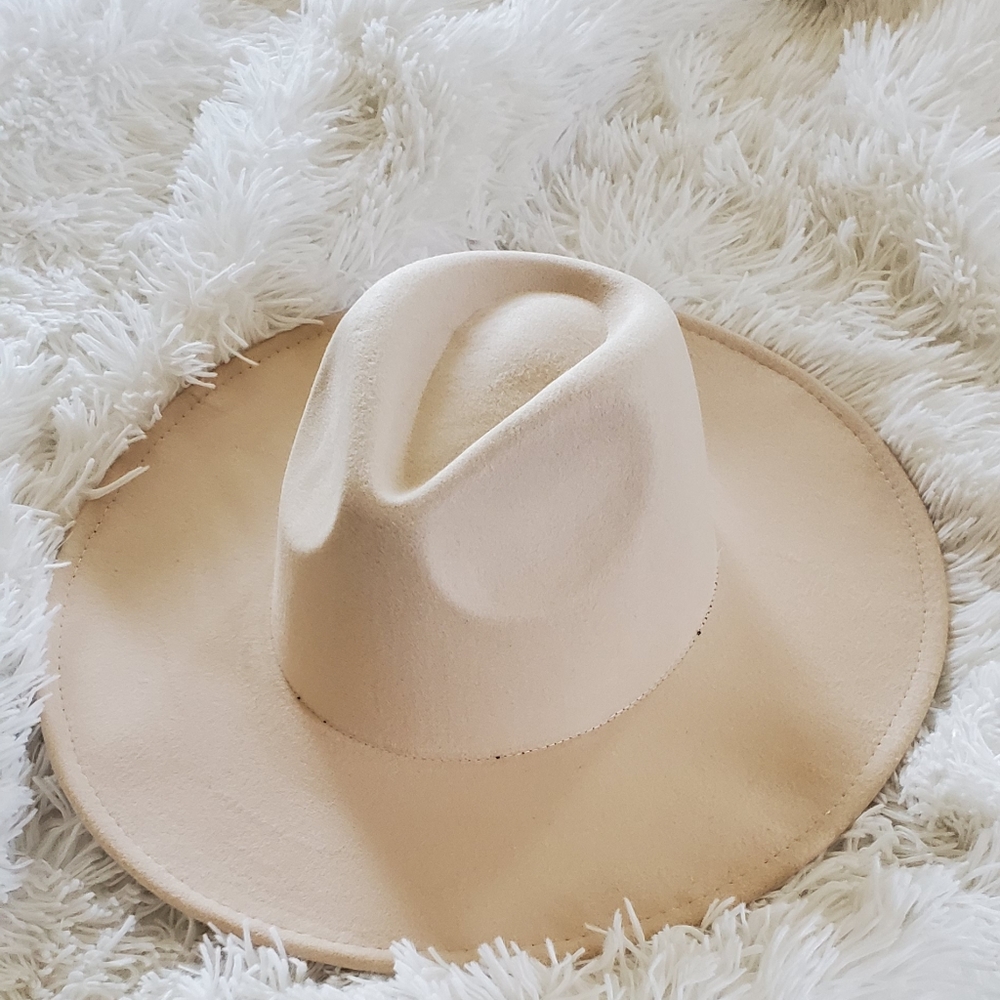 Ivory wide brim hat
